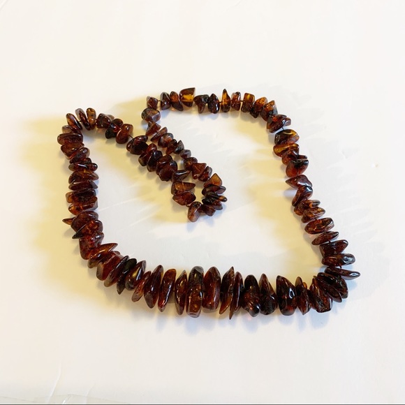 Vintage Jewelry - Vintage Raw Amber Nugget Chunky Necklace Estate Vintage Jewelry - Vintage Raw Amber Nugget Chunky Necklace Estate